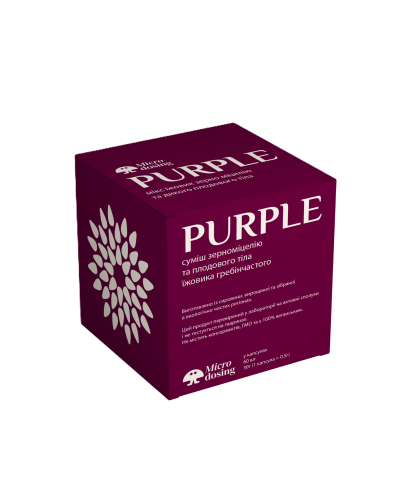PURPLE Ежовик гребенчатый мицелий + плодовое тело 60 капсул по 0.5 г