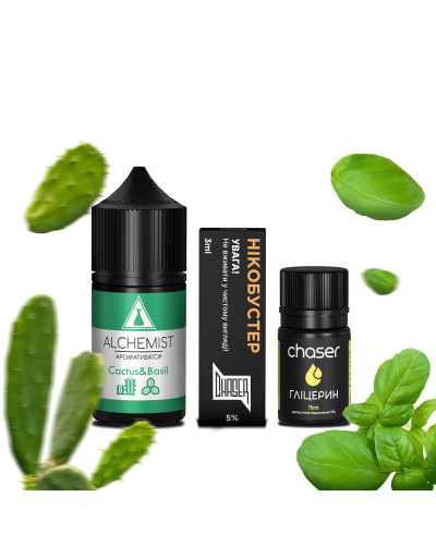 НАБІР ДЛЯ САМОЗАМІСУ ALCHEMIST 30 МЛ 50 МГ CACTUS BASIL ЗІ СМАКОМ КАКТУСУ ТА БАЗИЛІКА