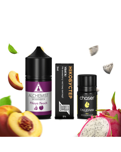 НАБІР ДЛЯ САМОЗАМІСУ ALCHEMIST 30 МЛ 50 МГ PITAYA PEACH ЗІ СМАКОМ ПІТАЇ ТА ПЕРСИКА