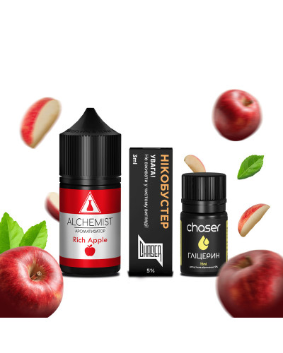 НАБОР ДЛЯ САМОЗАМЕСА ALCHEMIST 30 МЛ 50 МГ RICH APPLE СО ВКУСОМ ЯБЛОКА