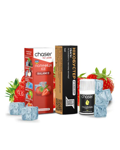 Набор для самозамеса Chaser for pods 10 мл со вкусом Клубника Лед