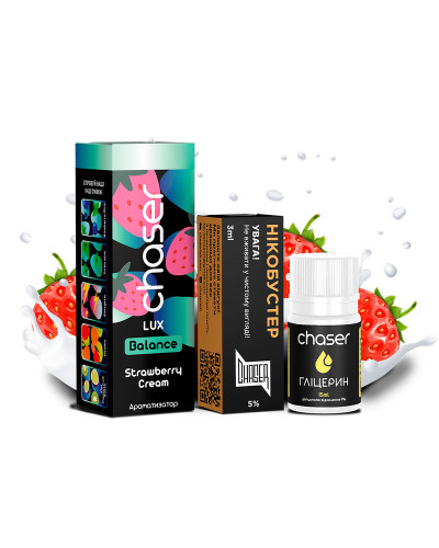 Набор для самозамеса Chaser LUX 30 мл "Strawberry Cream" со вкусом клубничный крем