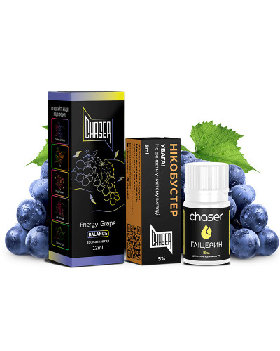 Нобір для самозамісу CHASER BLACK 30 мл "Energy Grape" зі смаком енергетик виноград