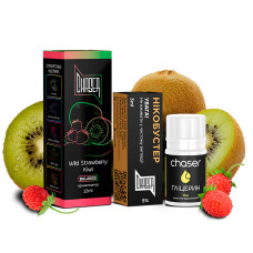 НАБОР ДЛЯ САМОЗАМЕСА CHASER BLACK 30 МЛ "KIWI WILD STRAWBERRY" СО ВКУСОМ ЗЕМЛЯНИКИ И КИВИ