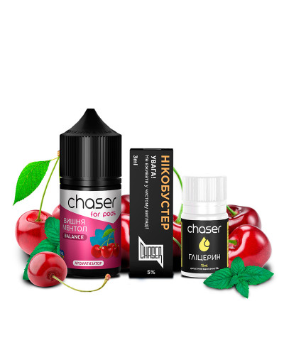НАБОР ДЛЯ САМОЗАМЕСА CHASER FOR PODS 30 МЛ СО ВКУСОМ ВИШНИ И МЕНТОЛА