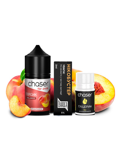 НАБОР ДЛЯ САМОЗАМЕСА CHASER FOR PODS 30 МЛ СО ВКУСОМ ПЕРСИКА