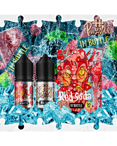 Набор для самозамеса In Bottle Salt Puzzle 30 мл 50 мг "RED SODA" со вкусом клубники черники вишни
