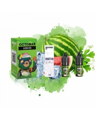 НАБОР ДЛЯ САМОЗАМЕСА OCTOBAR NFT 10 МЛ 50 МГ LUSH ICE СО ВКУСОМ АРБУЗА СО ЛЬДОМ