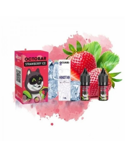 НАБОР ДЛЯ САМОЗАМЕСА OCTOBAR NFT 10 МЛ 50 МГ STRAWBERRY ICE СО ВКУСОМ КЛУБНИКИ СО ЛЬДОМ