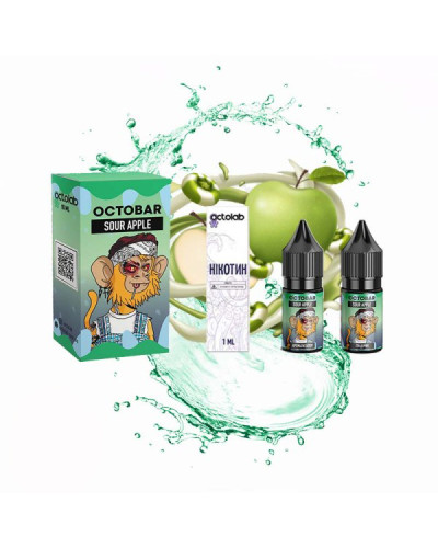 Набор для самозамеса OCTOBAR NFT 10 мл 50 мг "Sour Apple" со вкусом кислого яблока
