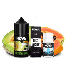 НАБІР ДЛЯ САМОЗАМІСУ NOVA 30 МЛ 50 МГ HONEYDEW PAPAYA ЗІ СМАКОМ ДИНІ ТА ПАПАЇ