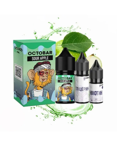 Набор для самозамеса OCTOBAR NFT 30 мл 50 мг "Sour Apple" со вкусом кислого яблока
