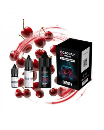 НАБОР ДЛЯ САМОЗАМЕСА OCTOBAR STRONG 30 МЛ 50 МГ CHERRY СО ВКУСОМ ВИШНИ