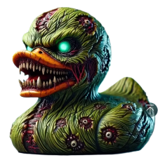 Cool Duck Злой зеленый утенок в стиле хоррор