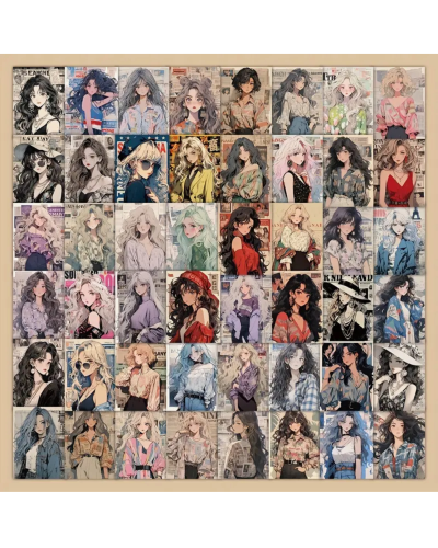 Набор стикеров "Anime Girls" 60 шт