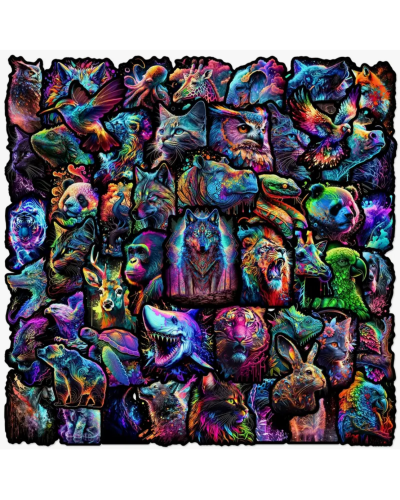 Набор стикеров "Colored Animals" 50 шт