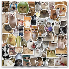 Набор стикеров "Meme Cats" 50 шт