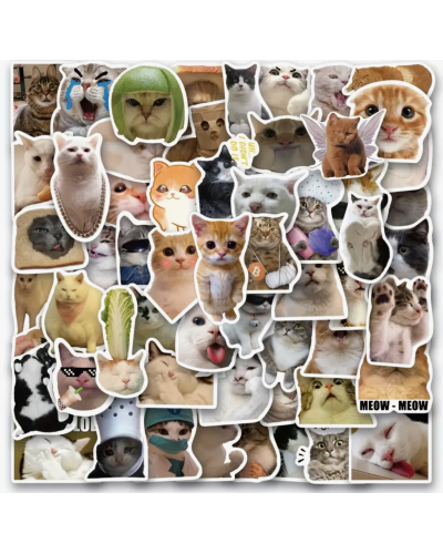 Набор стикеров "Meme Cats" 50 шт