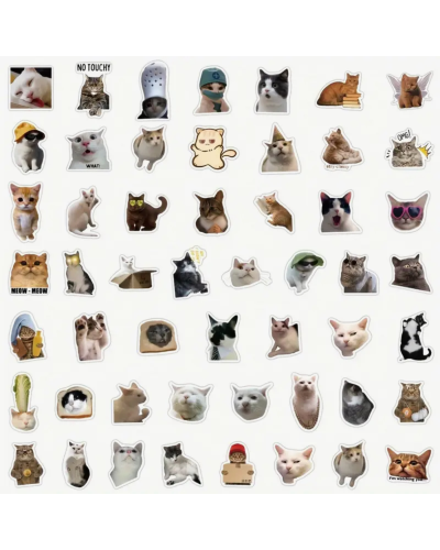 Набор стикеров "Meme Cats" 50 шт