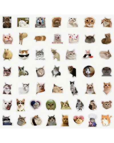 Набор стикеров "Meme Cats" 50 шт