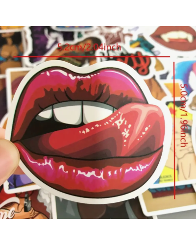 Набор стикеров "Love & Lips" 50 шт