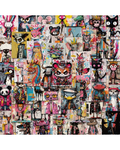 Набор стикеров "Street Art Animals" 50 шт