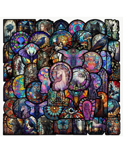 Набор стикеров "Stained Glass" 50 шт