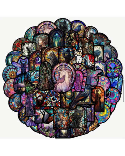 Набор стикеров "Stained Glass" 50 шт