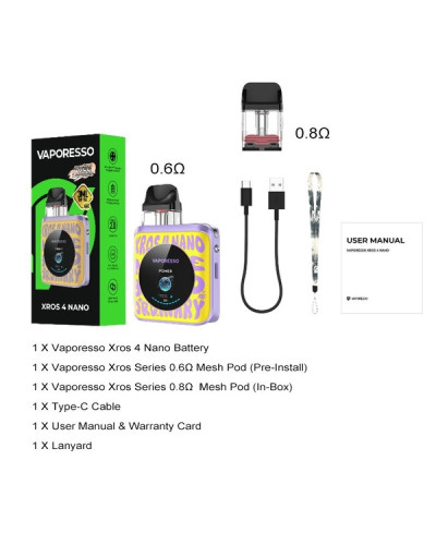 Pod система Vaporesso Xros 4 Nano "Aquamarine" в голубом цвете