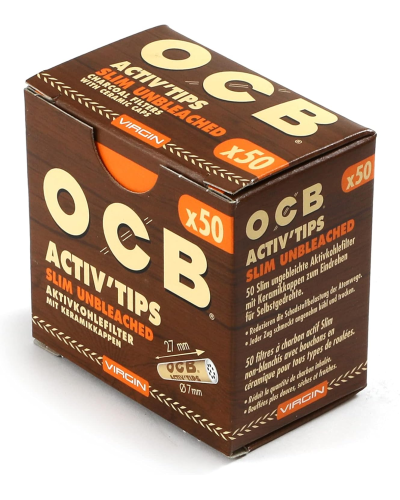 Фильтры для самокруток OCB Activ SLIM Virgin 50 шт.