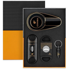 Набор Cohiba черный с бронзовым 4 в 1 (пепельница, дырокол, 2 гильотины)