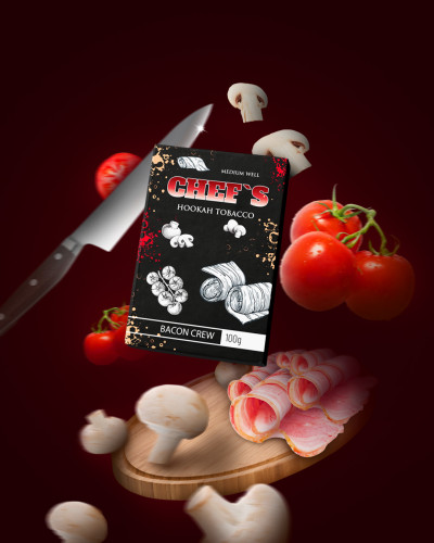 ТЮТЮН ДЛЯ КАЛЬЯНУ CHEFS 100 ГР BACON CREW (БЕКОН ПЕЧЕРИЦІ ПОМІДОР)