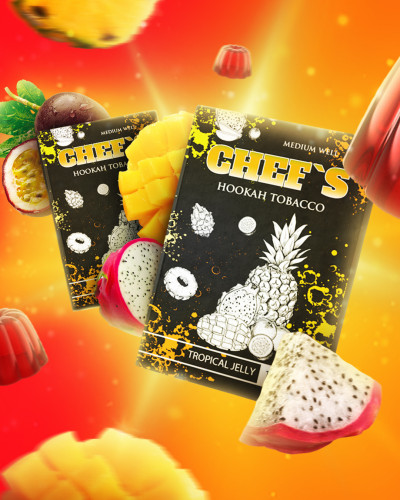 ТАБАК ДЛЯ КАЛЬЯНА CHEFS 100 ГР TROPICAL JELLY (ФРУКТОВОЕ ЖЕЛЕ)