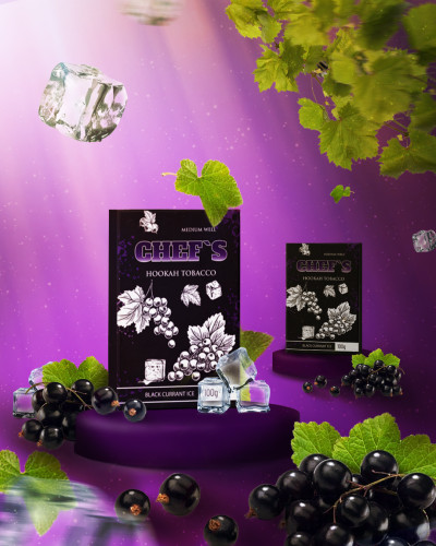 ТАБАК ДЛЯ КАЛЬЯНА CHEFS 100 ГР BLACK CURRANT ICE (СМОРОДИНА АЙС)