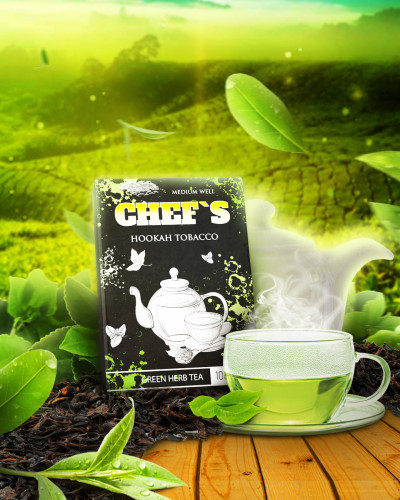 ТАБАК ДЛЯ КАЛЬЯНА CHEFS 100 ГР GREEN HERB TEA (ЗЕЛЕНЫЙ ЧАЙ)