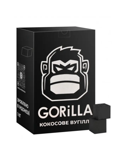 Уголь кокосовый Gorilla 1 кг (25х25 мм)