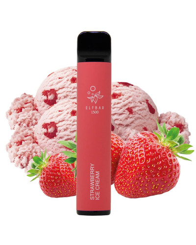 Одноразка ELF BAR 1500 "Strawberry Ice Cream" со вкусом клубничное мороженое