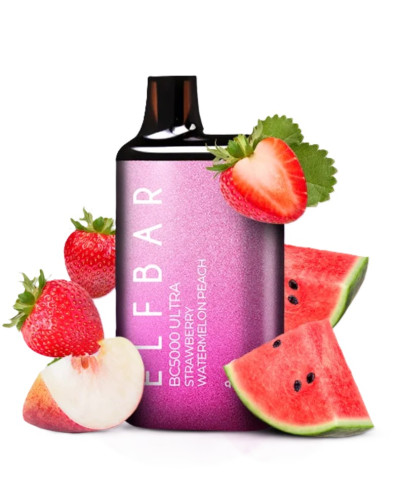 Одноразка ELF BAR BC 5000 Ultra "Strawberry watermelon peach" зі смаком полуниця кавун персик