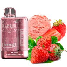 Одноразка ELF BAR TE5000 затяжек "Strawberry Ice Cream" со вкусом клубничное мороженое 