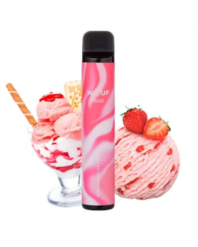 WOUF 1500 ЗАТЯЖЕК №9 STRAWBERRY ICE CREAM СО ВКУСОМ КЛУБНИЧНОГО МОРОЖЕНОГО