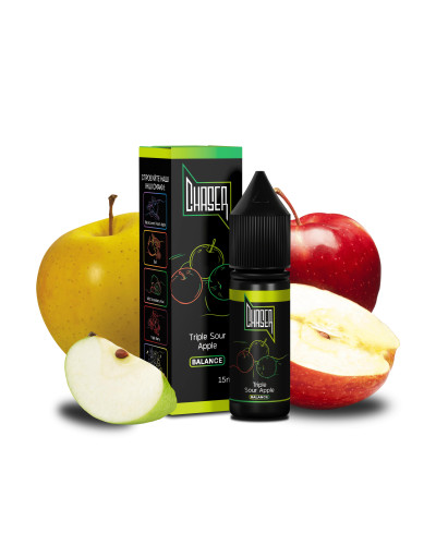 ЖИДКОСТЬ CHASER BLACK BALANCE 15 МЛ 50 МГ "TRIPLE SOUR APPLE" СО ВКУСОМ ТРЕХ КИСЛЫХ ЯБЛУК