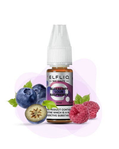 ЖИДКОСТЬ ELF LIQ 10 МЛ 50 МГ "BLUEBERRY SOUR RASPBERRY" СО ВКУСОМ ЧЕРНИКИ И КИСЛОЙ МАЛИНЫ