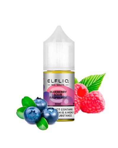 ЖИДКОСТЬ ELF LIQ 30 МЛ 50 МГ "BLUEBERRY SOUR RASPBERRY" СО ВКУСОМ ЧЕРНИКИ И КИСЛОЙ МАЛИНЫ
