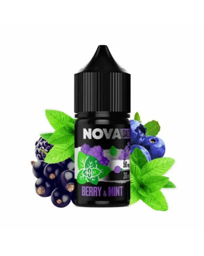 ЖИДКОСТЬ NOVA SALT 30 МЛ 50 МГ "BERRY MINT" СО ВКУСОМ ЯГОДЫ С МЯТОЙ