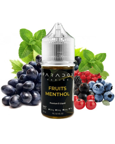 Жидкость для под систем PARADOX Vaping 30 мл 30 мг со вкусом Fruits Menthol (фруктовый ментол)