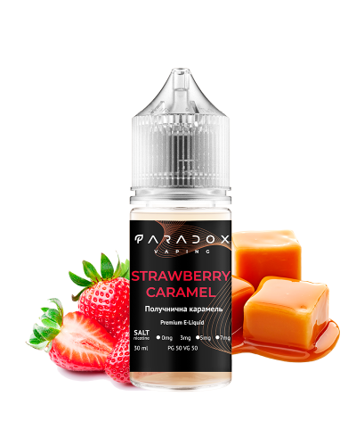 Рідина для под систем PARADOX Vaping 30 мл 30 мг зі смаком Strawberry Caramel (полуниця карамель)