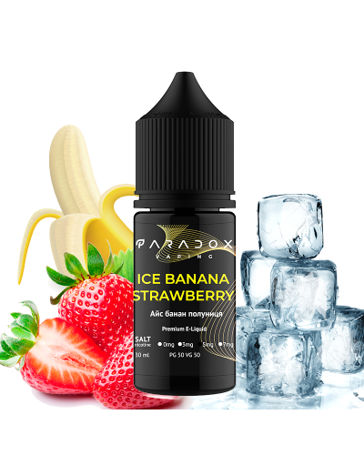 Жидкость для под систем PARADOX Vaping 30 мл 50 мг со вкусом Ice Banana Strawberry (Айс Банан Клубника)