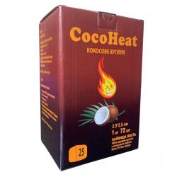 Уголь кокосовый COCOHEAT 1 КГ (72 кубика) 25 мм