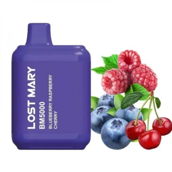 Одноразка LOST MARY BM5000 ЗАТЯЖЕК 5% "BLUEBERRY RASPBERRY CHERRY" СО ВКУСОМ ЧЕРНИКИ МАЛИНЫ ВИШНИ