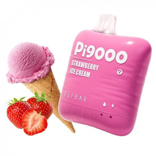 Одноразка ELF BAR PI 9000 5% Strawberry Ice Cream (клубничное мороженое)